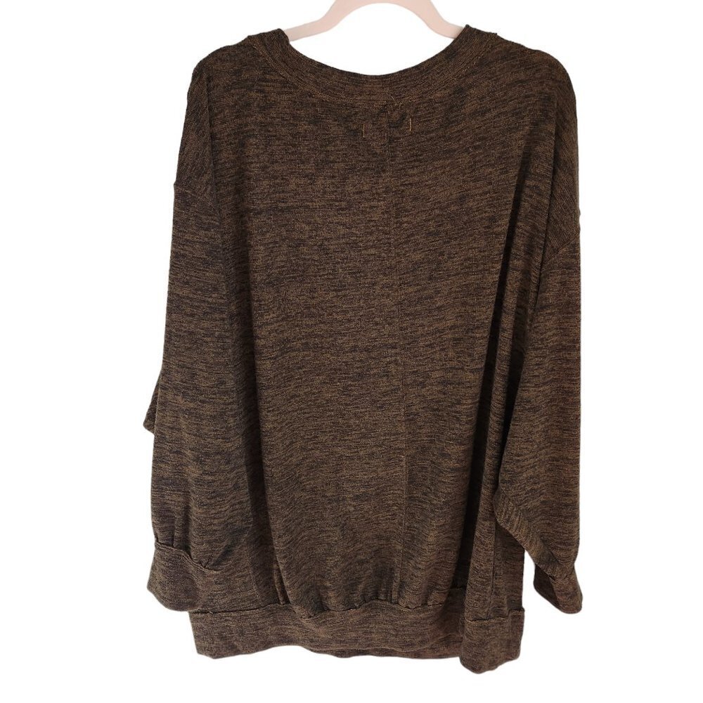 Free People Sweater Green Medium Oversized Long Sleeve Longline Pullover - Picture 7 of 9